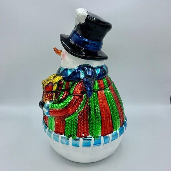 DAVIDS COOKIES Snowman Metallic Cookie Jar - Picture 4 of 10